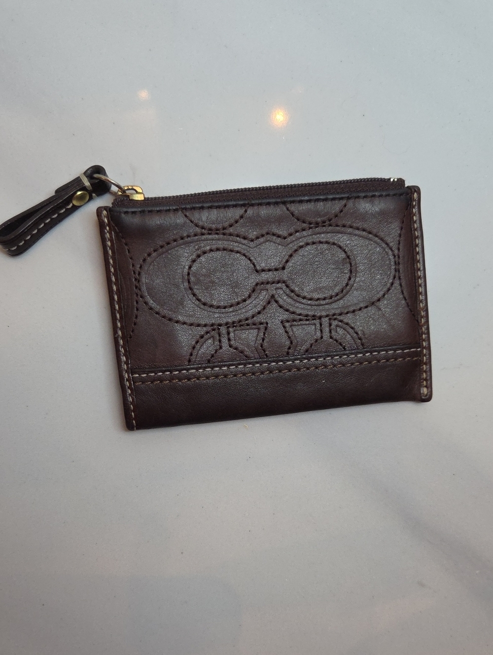 Vintage Coach Hamptons Brown Leather Card Holder